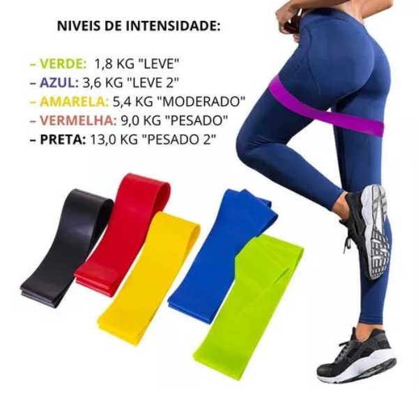 Cinto Para Exercícios Físicos Kit Com 5 Elásticos.