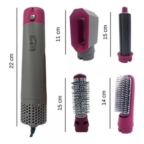 Escova Alisadora 5 em 1 Alisa, Seca, Hidrata, Modela, Anti-Frizz, Bivolt - MIMOSFEMININO