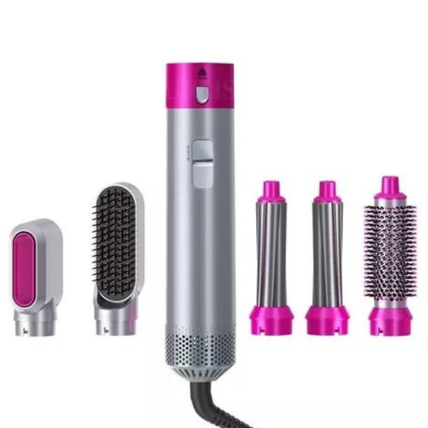 Escova Alisadora 5 em 1 Alisa, Seca, Hidrata, Modela, Anti-Frizz, Bivolt - MIMOSFEMININO