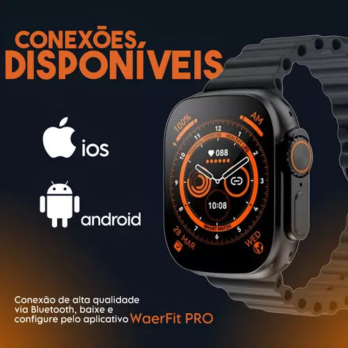 Relógio Smartwatch X8 Ultra Tela HD 49mm (LARANJA)