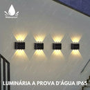 Arandela solar 6 leds jardim escadas muros prova dágua